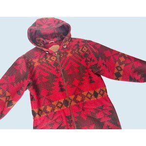 WOOLRICH Wool Blend Southwest Navajo Inspired Blanket Jacket Coat Sz Sm